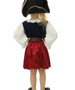 Déguisement de pirate avec chapeau fille - 3 pièces - Bleu - 3-4 ans