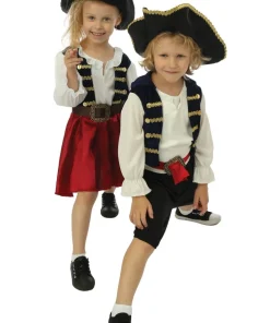 Déguisement de pirate avec chapeau fille - 3 pièces - Bleu - 10-12 ans