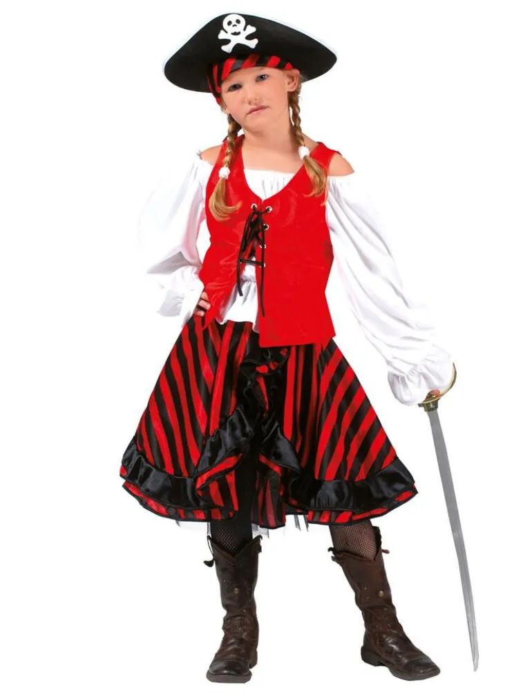 Déguisement de Pirate Coeur Noir Fille - Taille 116