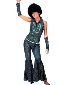 Déguisement Disco Combinaison Bleue Boogie Queen - Taille 36/38
