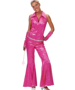 Déguisement Disco Combinaison Rose Groovy - Taille 44/46