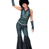 Déguisement Disco Combinaison Bleue Boogie Queen - Taille 40/42