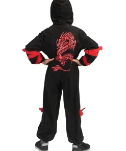 Déguisement enfant Ninja Noir avec Dragon Rouge - Taille 164