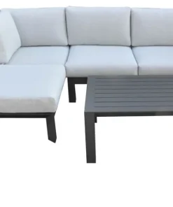 Ensemble lounge Yana en aluminium + table