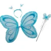 Ensemble papillon diadème + ailes + bâton - Bleu