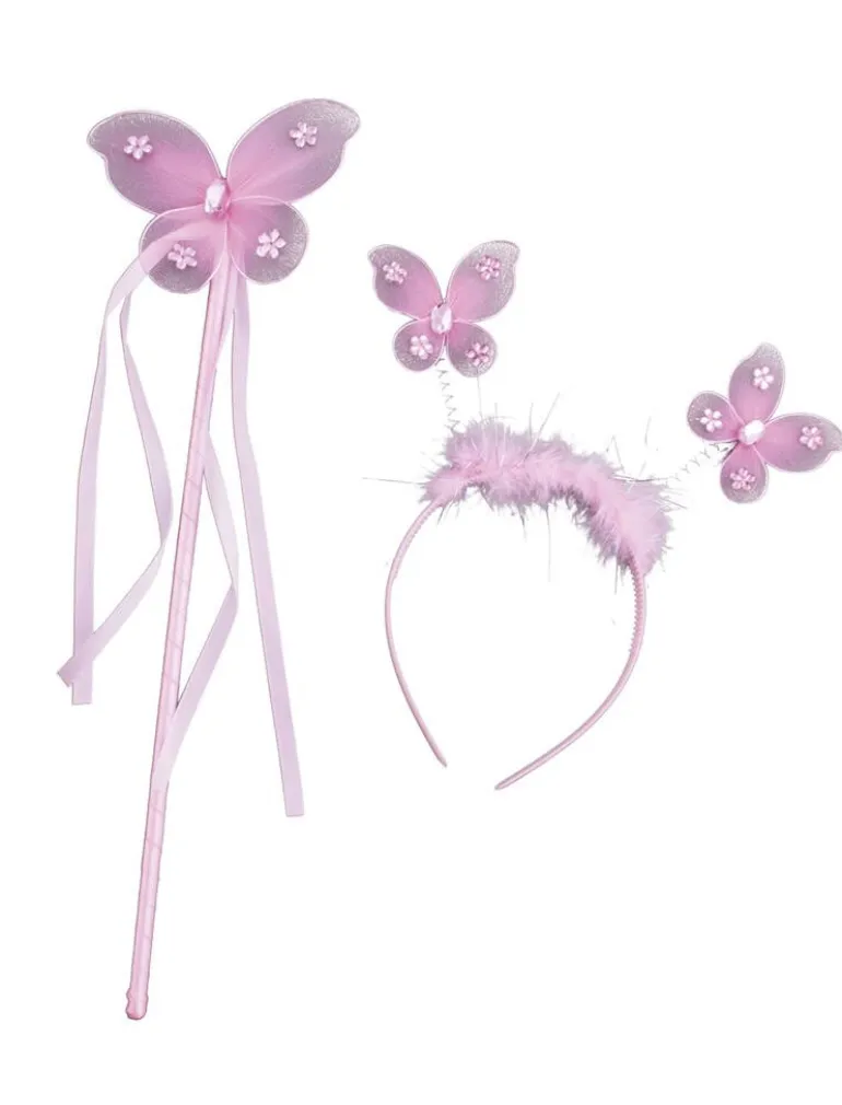 Ensemble papillon diadème + bâton - 4 couleurs différentes