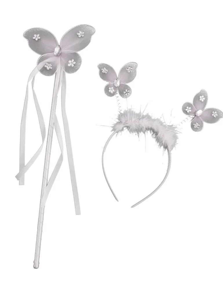 Ensemble papillon diadème + bâton - 4 couleurs différentes