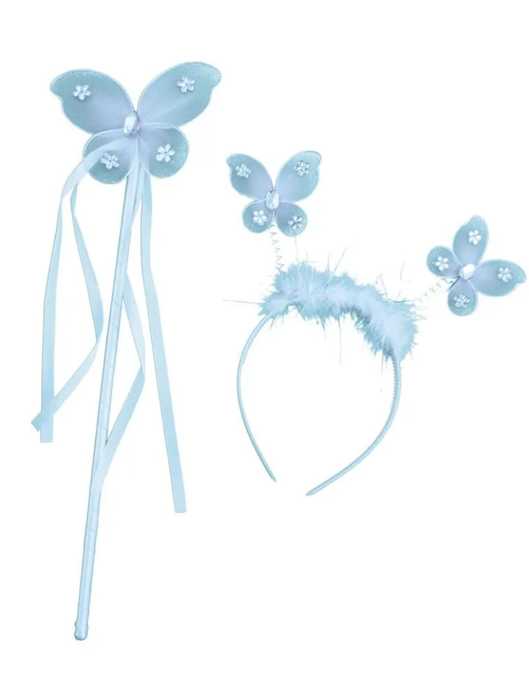 Ensemble papillon diadème + bâton - 4 couleurs différentes