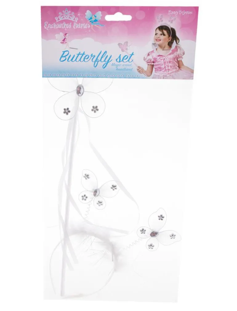 Ensemble papillon diadème + bâton - 4 couleurs différentes