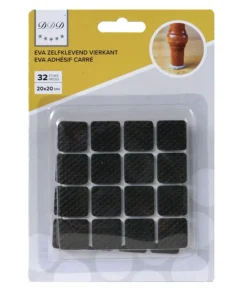 Eva autocollant carré noir 20x20 mm - 32 pièces