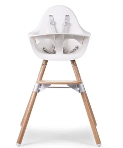 Evolu 2 Chaise Haute 2 En 1 + Arceau Naturel Blanc