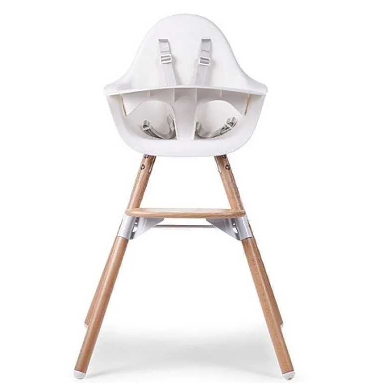 Evolu 2 Chaise Haute 2 En 1 + Arceau Naturel Blanc