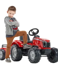 Falk tracteur Massey Ferguson S8740 avec remorque rouge