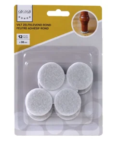feutre adh rond 38 mm blanc 12 pieces