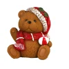 Figurine ours Noël avec boule et lumière LED 29cm