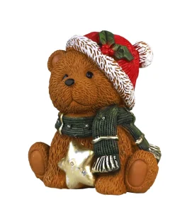 Figurine ours Noël avec lumière LED 30cm