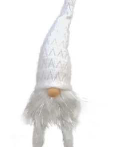 Gnome blanc avec pattes suspendues47cm
