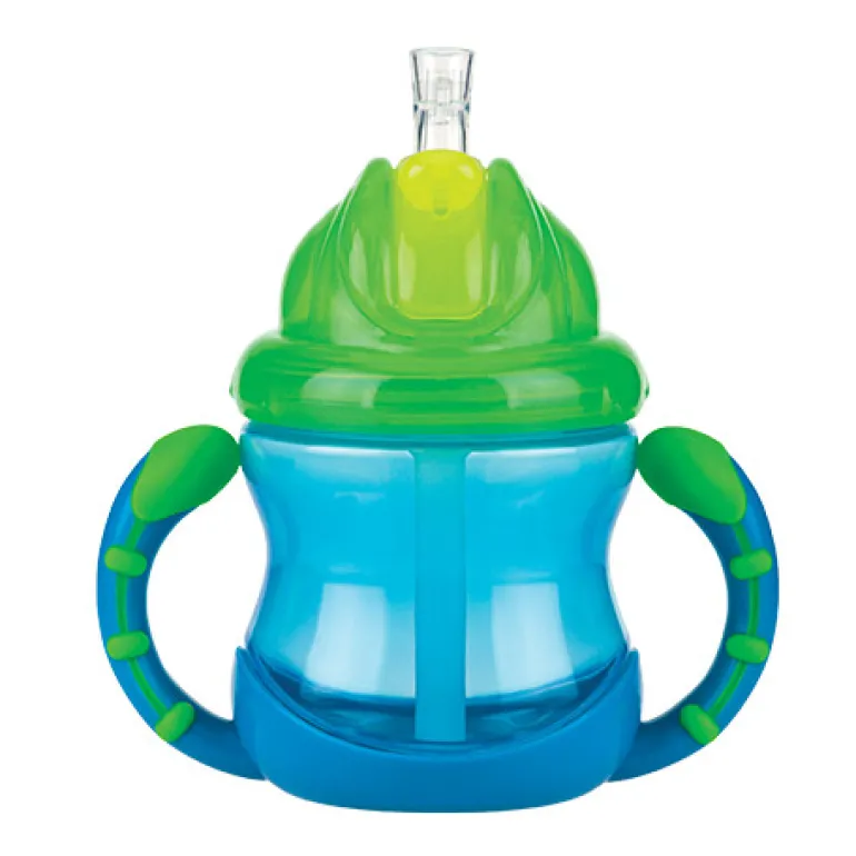 Gobelet anti-goutte Flip-It avec anses - Bleu - 240ml - 12m+