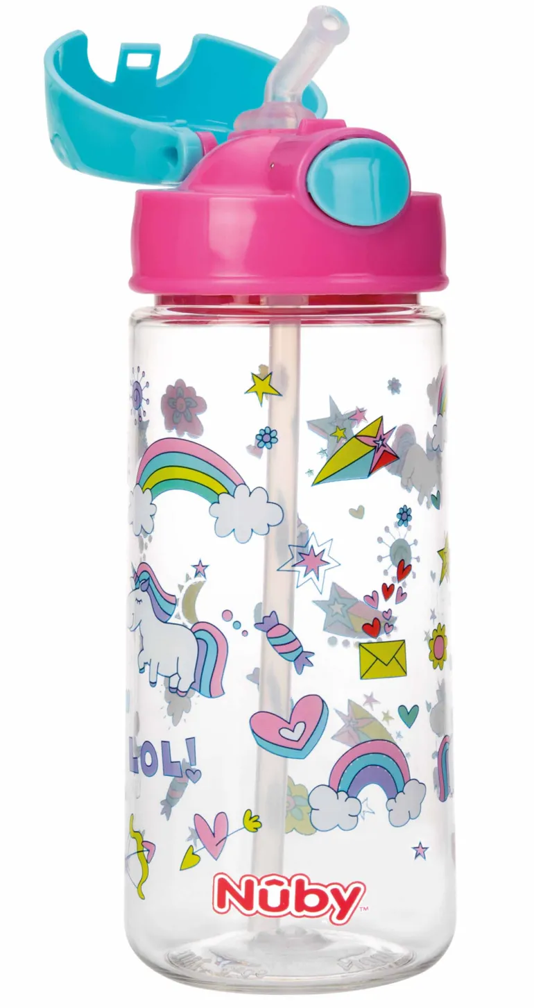 Gobelet avec paille Tritan 540ml rose