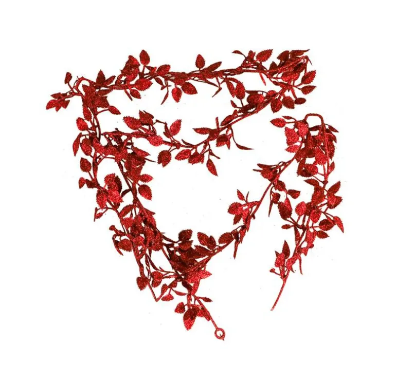 Guirl.noël feuilles roug 170cm