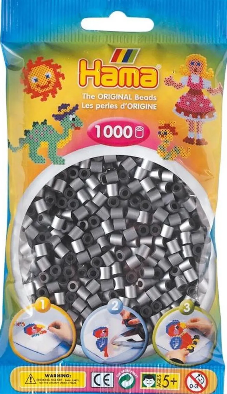 Hama 1000 pcs perles à repasser argent