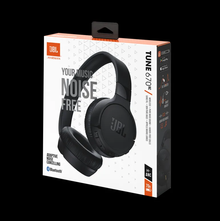 JBL Live 670NC Casque supra-auriculaire sans fil - avec suppression de bruit - Noir