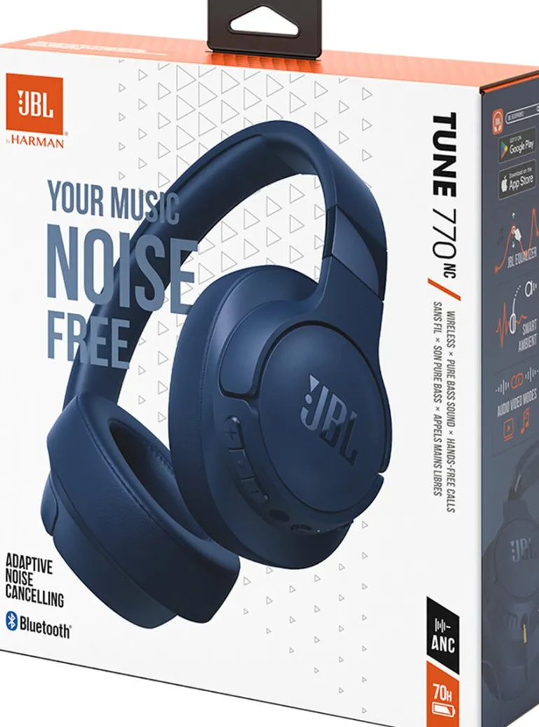 JBL Tune 770NC Casque sans fil circum-auriculaire - Réduction de bruit - Bleu