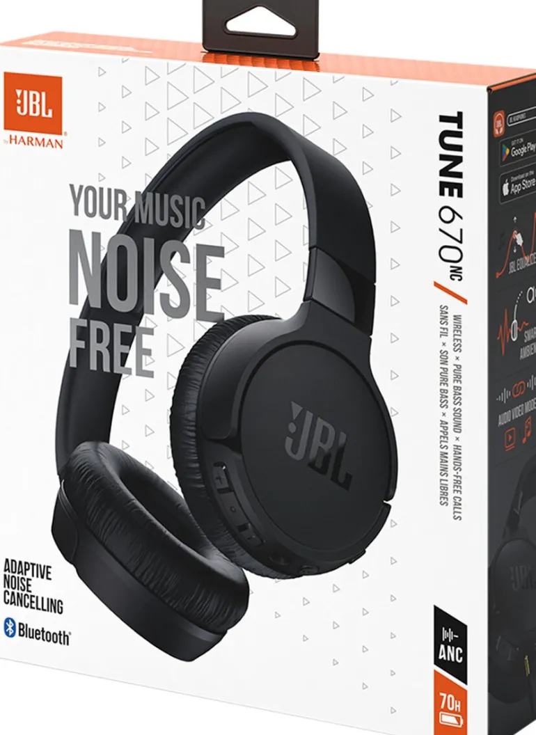 JBL Tune 670NC Casque sans fil supra-auriculaire - Réduction de bruit - Noir