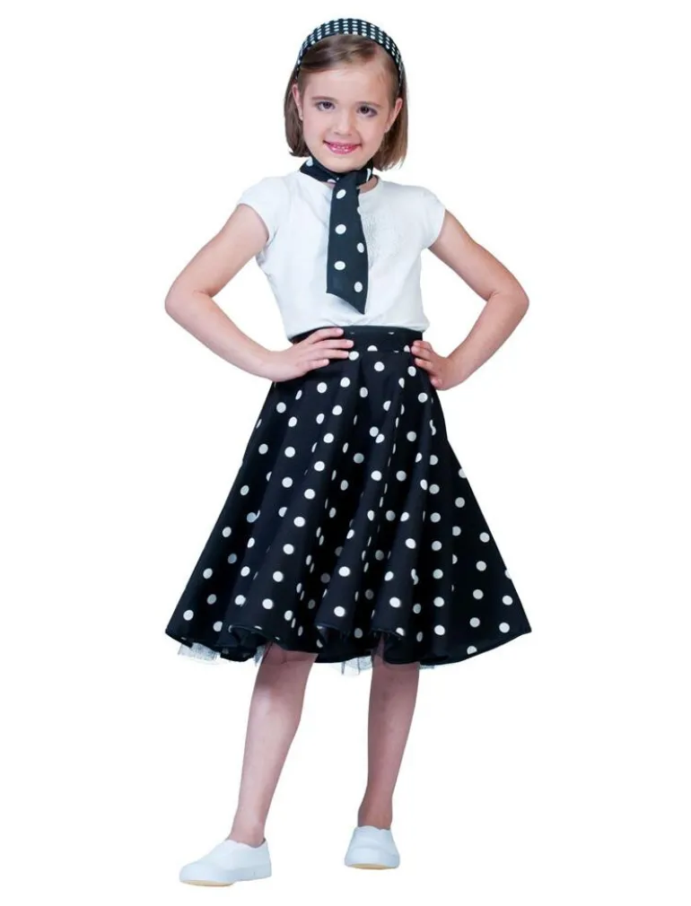 Jupe Rock'N Roll Noir - Taille unique