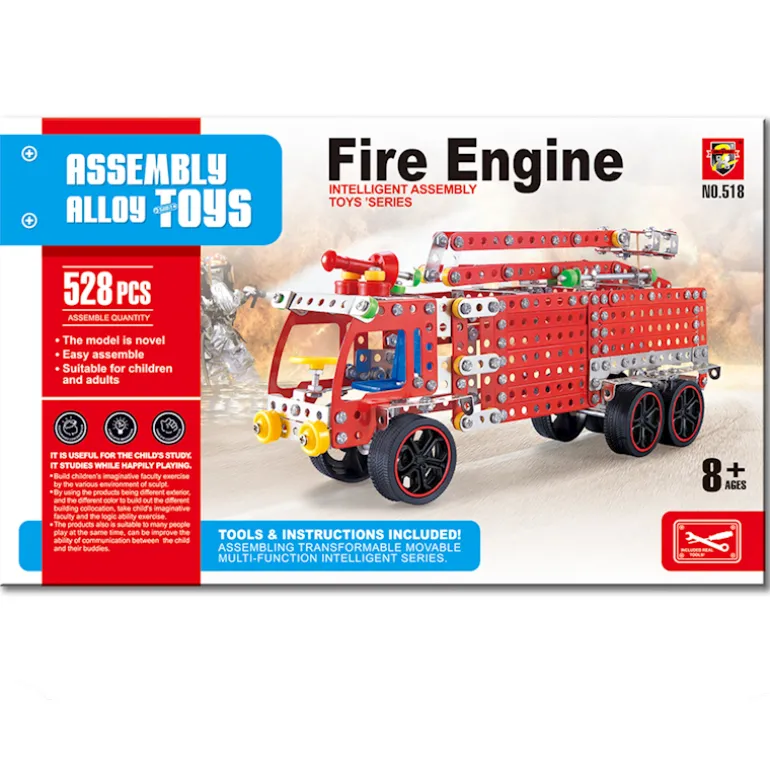 Kit de construction voiture pompiers 528 pièces