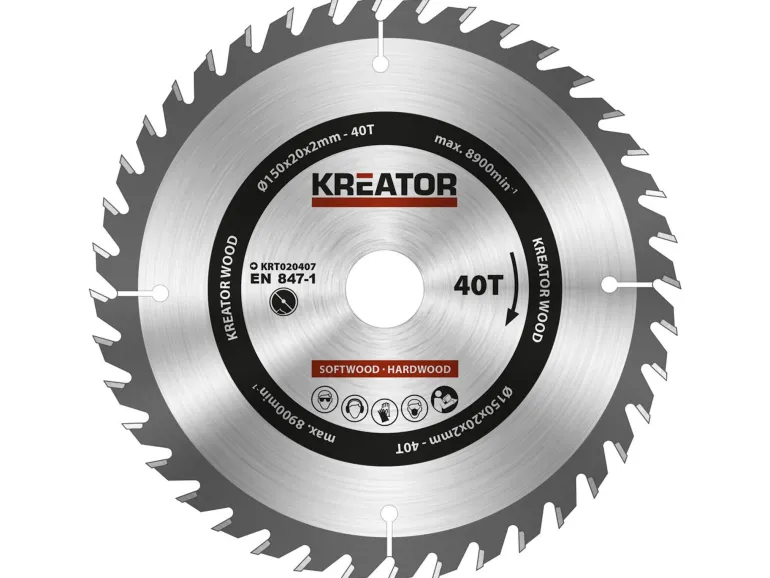 Kreator KRT020407 Lame de scie circulaire Bois - ?150mm - 40 dents