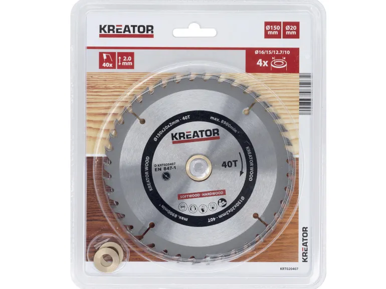 Kreator KRT020407 Lame de scie circulaire Bois - ?150mm - 40 dents