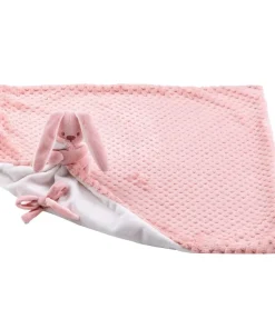 Lapidou Plaid Doudou Rose Vieux/Blanc 50x50 cm