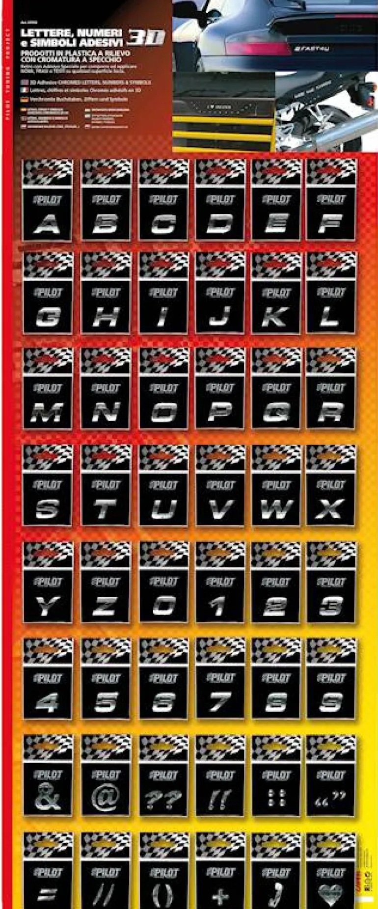 Lettre 3D 10x48pcs 18mm