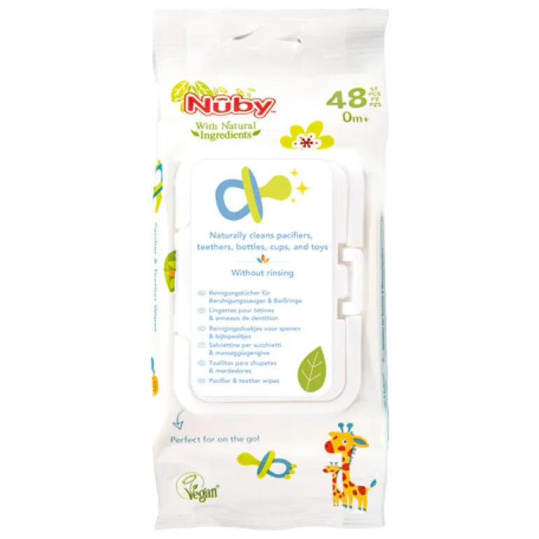 Lingettes pour sucettes et jouets de dentition – 48 lingettes - 0m+