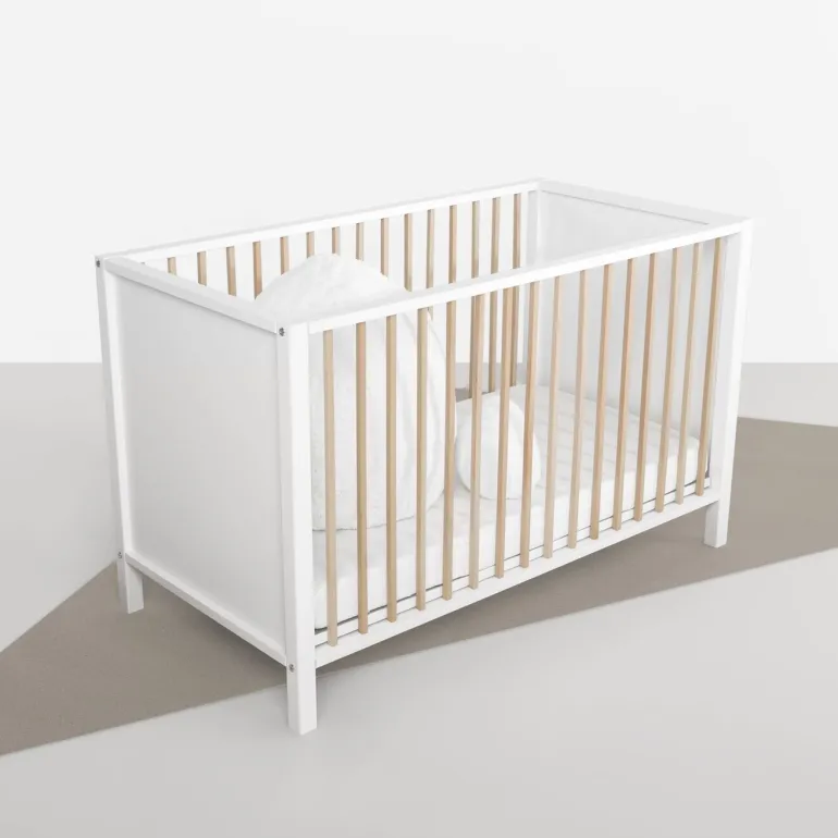 Lit Nordic 120x60cm White/Naturel