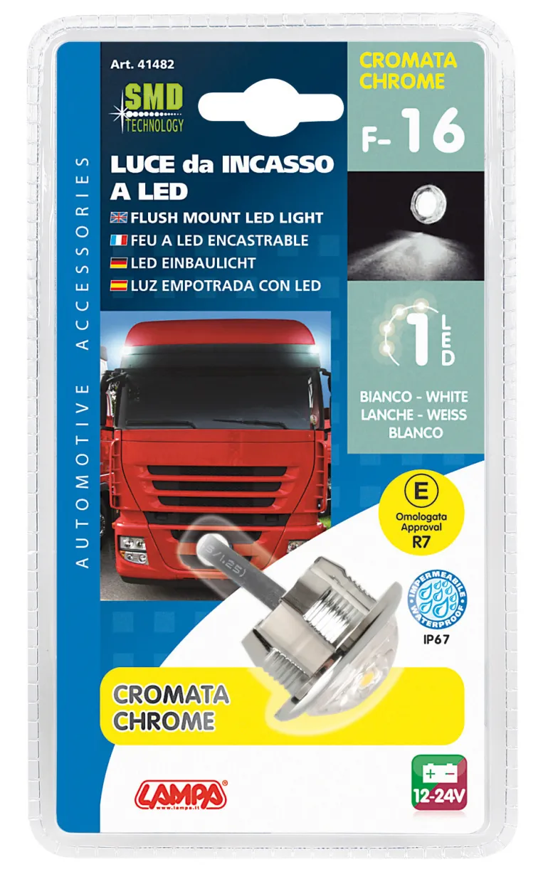 Lumière Led F-16 Blanc Chromé