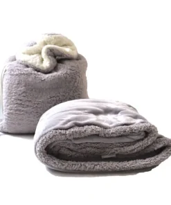 Luxe plaid Sherpa gris 130x160 cm