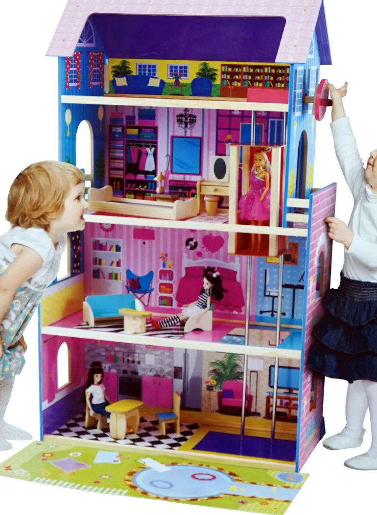 Maison de poupée avec ascenseur