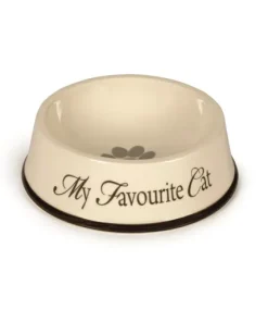 Mangeoire céramique 'My favourite cat' anthracite