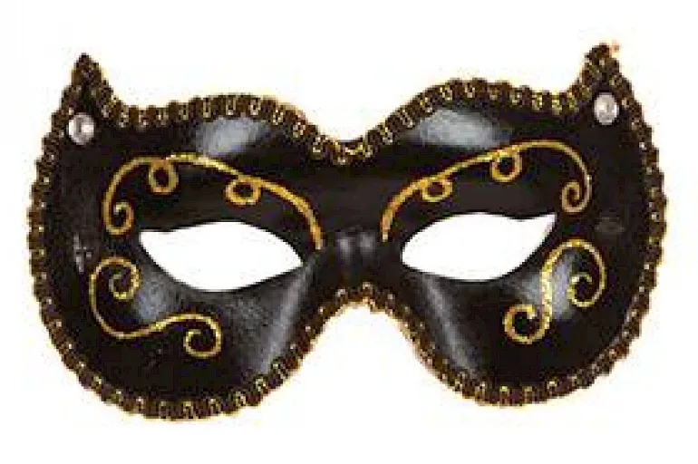 Masque Vénitien Noir Avec Paillettes