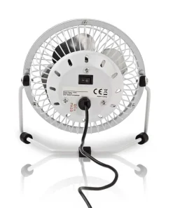 Mini ventilateur en métal USB blanc 10 cm diamètre