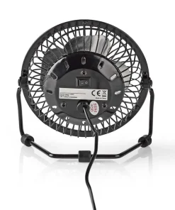 Mini ventilateur en métal USB noir 10 cm diamètre