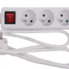 Multi-prises avec interrupteur et corde 1,5 m blanc