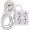Multi-prises carré avec corde blanc 3 m