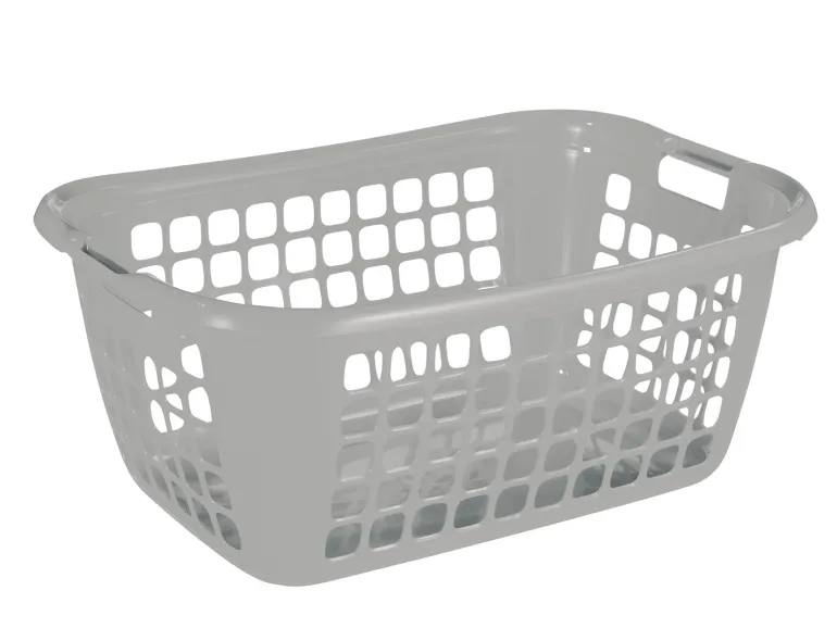 Panier linge argent 65 x 45 x 27 cm