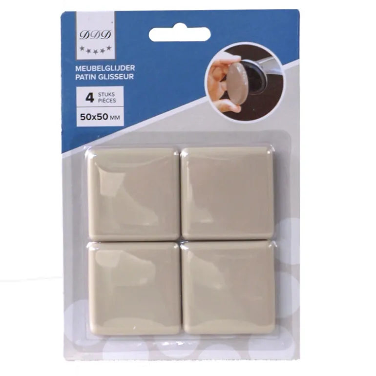 Patin carré pour des meubles 50x50 mm beige