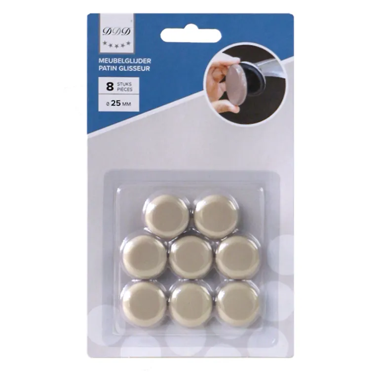 patin glusseur 25 mm beige 8 pieces