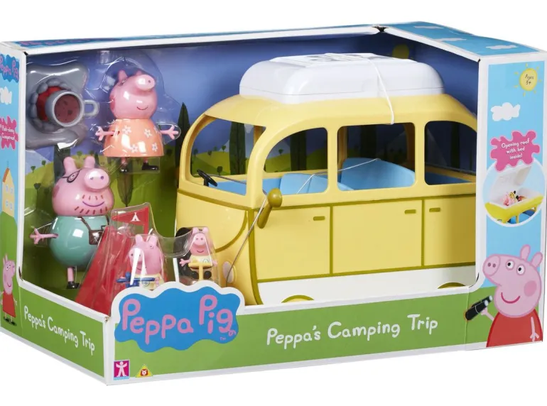 Peppa Pig camping car avec tente et 4 figurines