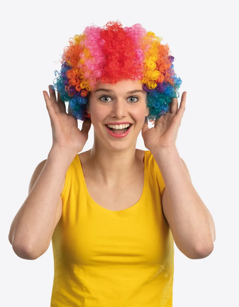 Perruque clown multicolore